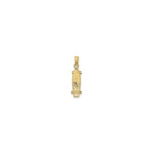 Textured Skateboard Pendant (14K)