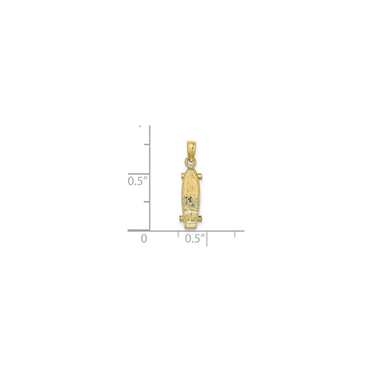 Textured Skateboard Pendant (14K)