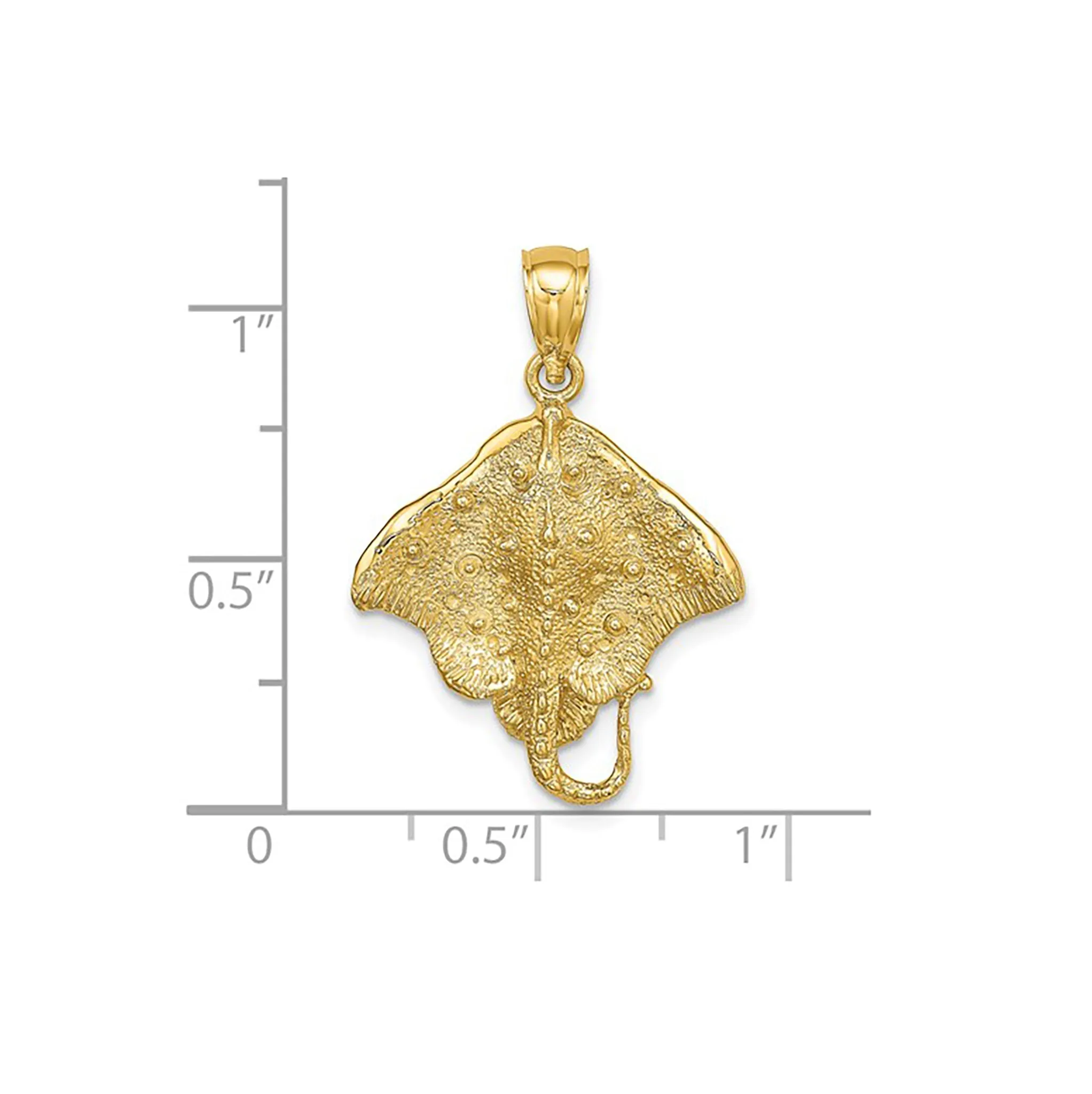 Textured Stingray Pendant (14K)