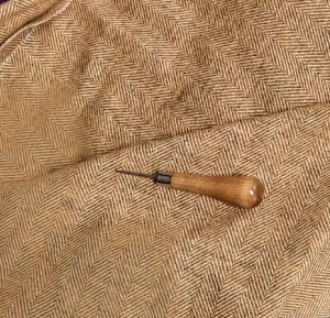 Textured Wool Fabric "Gold Herringbone"