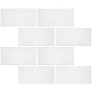 Thassos White Greek Marble 3 X 6 Subway Brick Tile, Polished