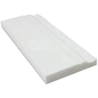 Thassos White Greek Marble Baseboard Trim Molding, Polished