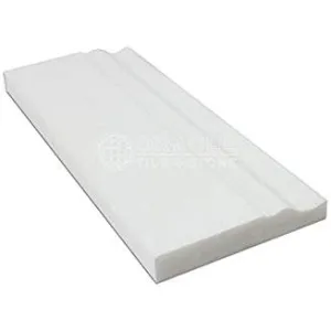 Thassos White Greek Marble Baseboard Trim Molding, Polished