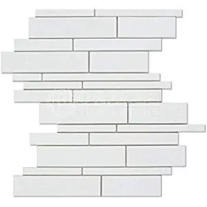 Thassos White Greek Marble Random Strip, Polished