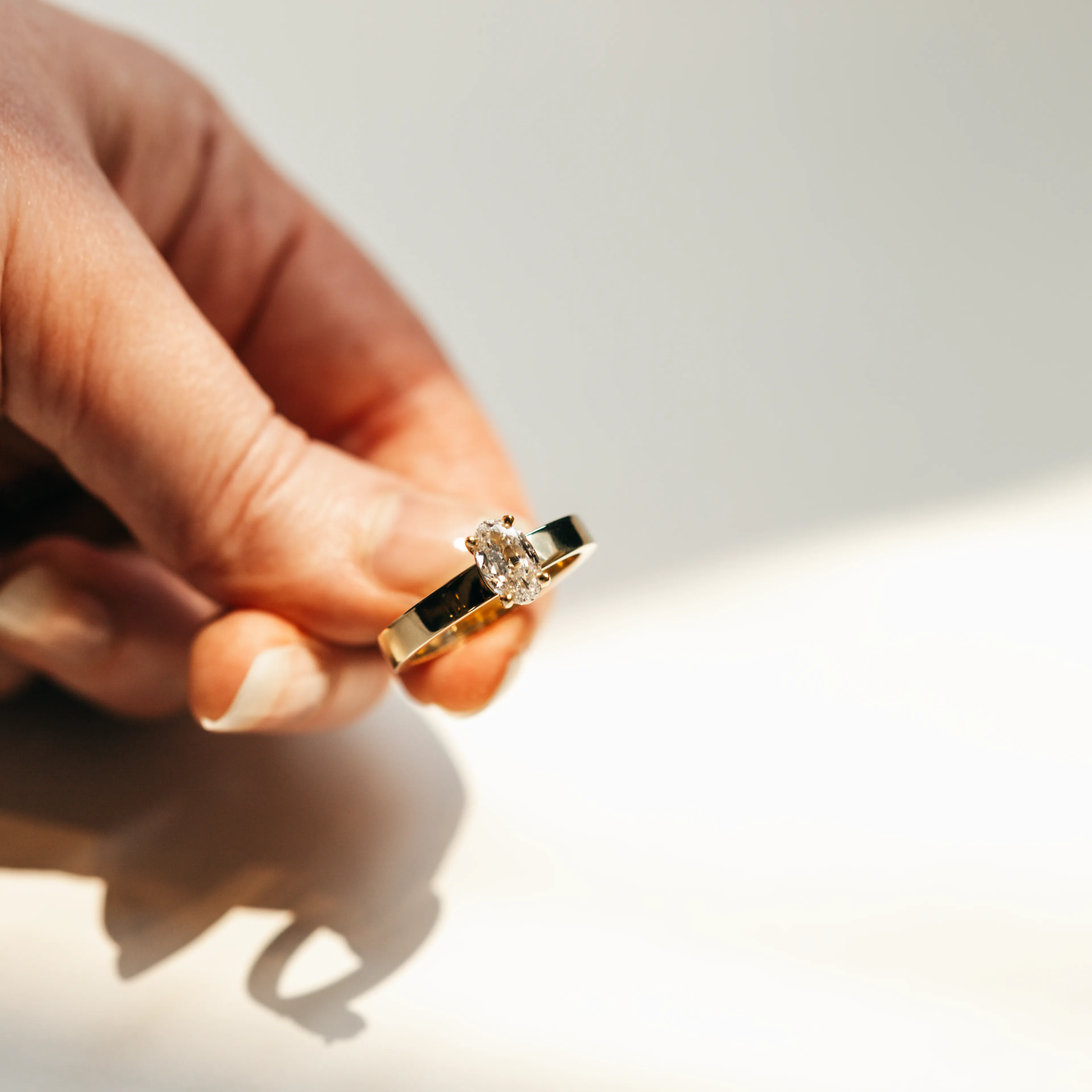 THICK BAND SOLITARE ENGAGEMENT RING