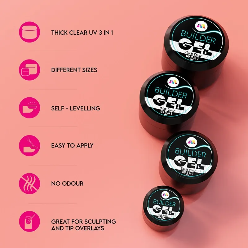 Thick Clear UV Builder Gel - 15g