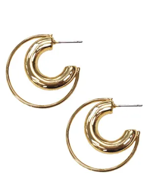 Thick Double Hoop Earrings