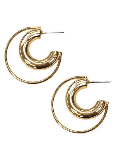 Thick Double Hoop Earrings