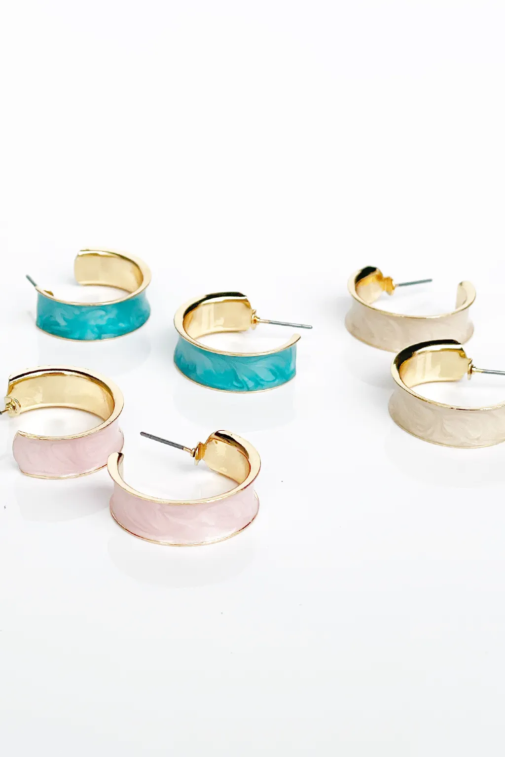 Thick Enamel Colored Hoops