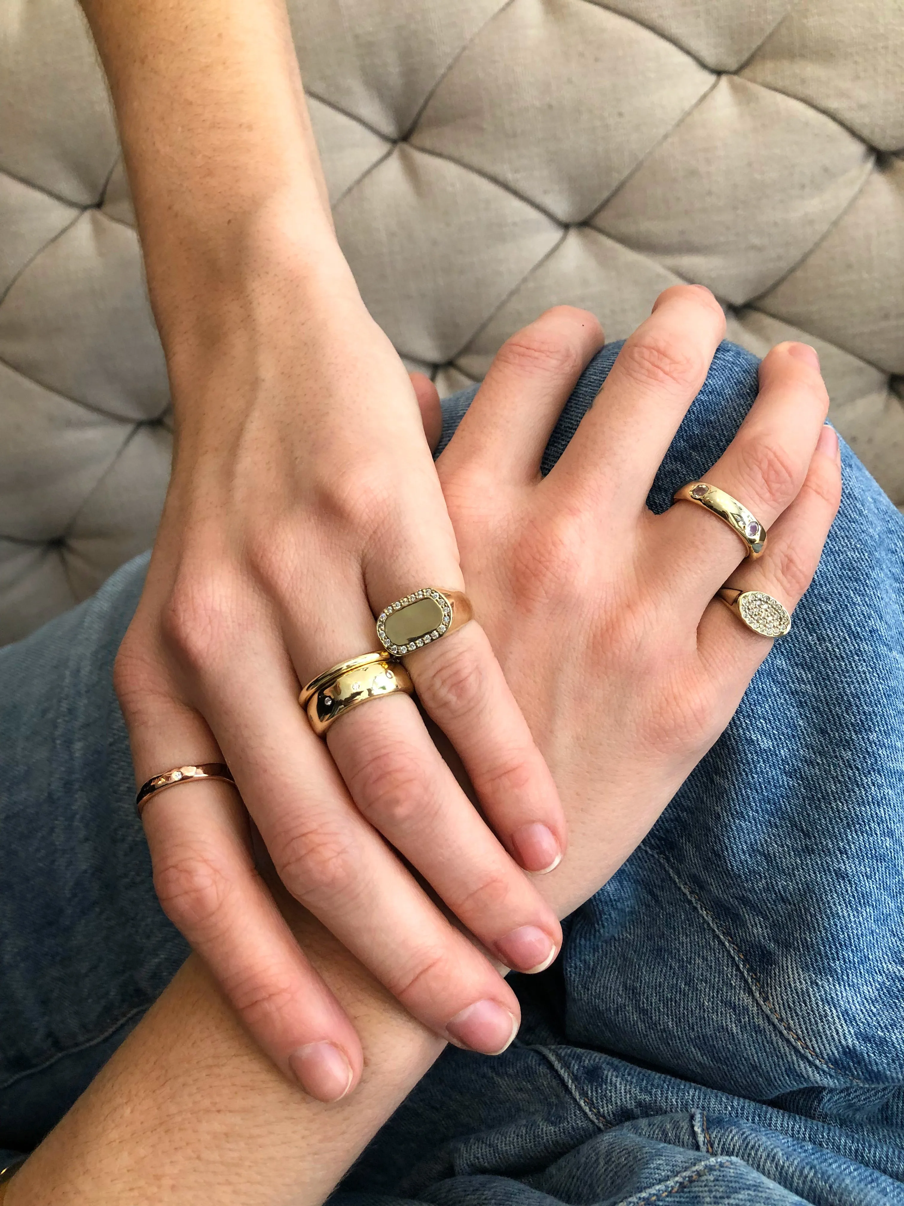 Thick Gold & Diamonds Band
