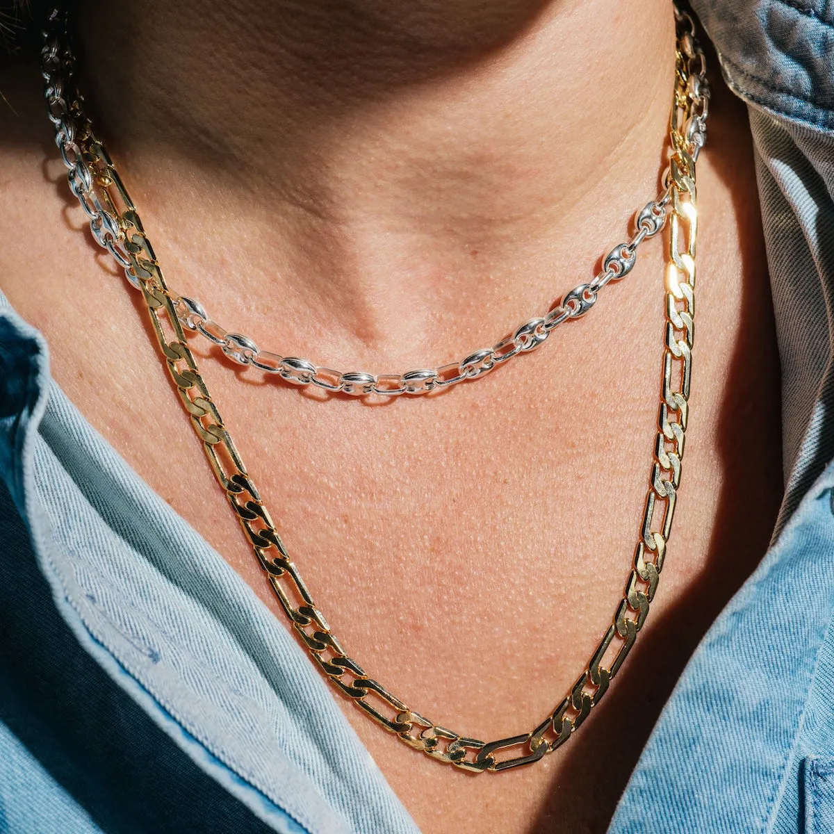 Thick Gold Figaro Chain