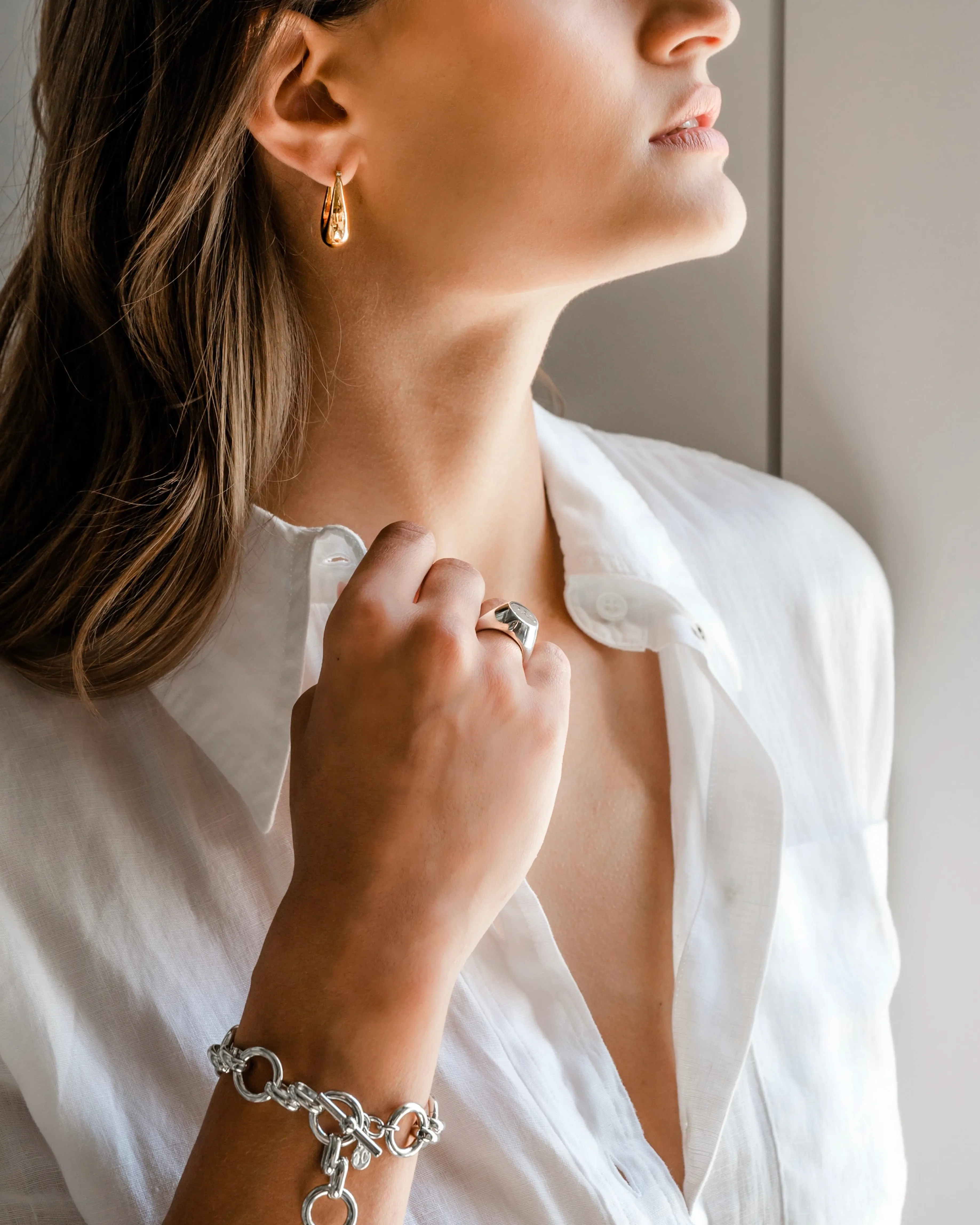 Thick Hoop - Rhodium
