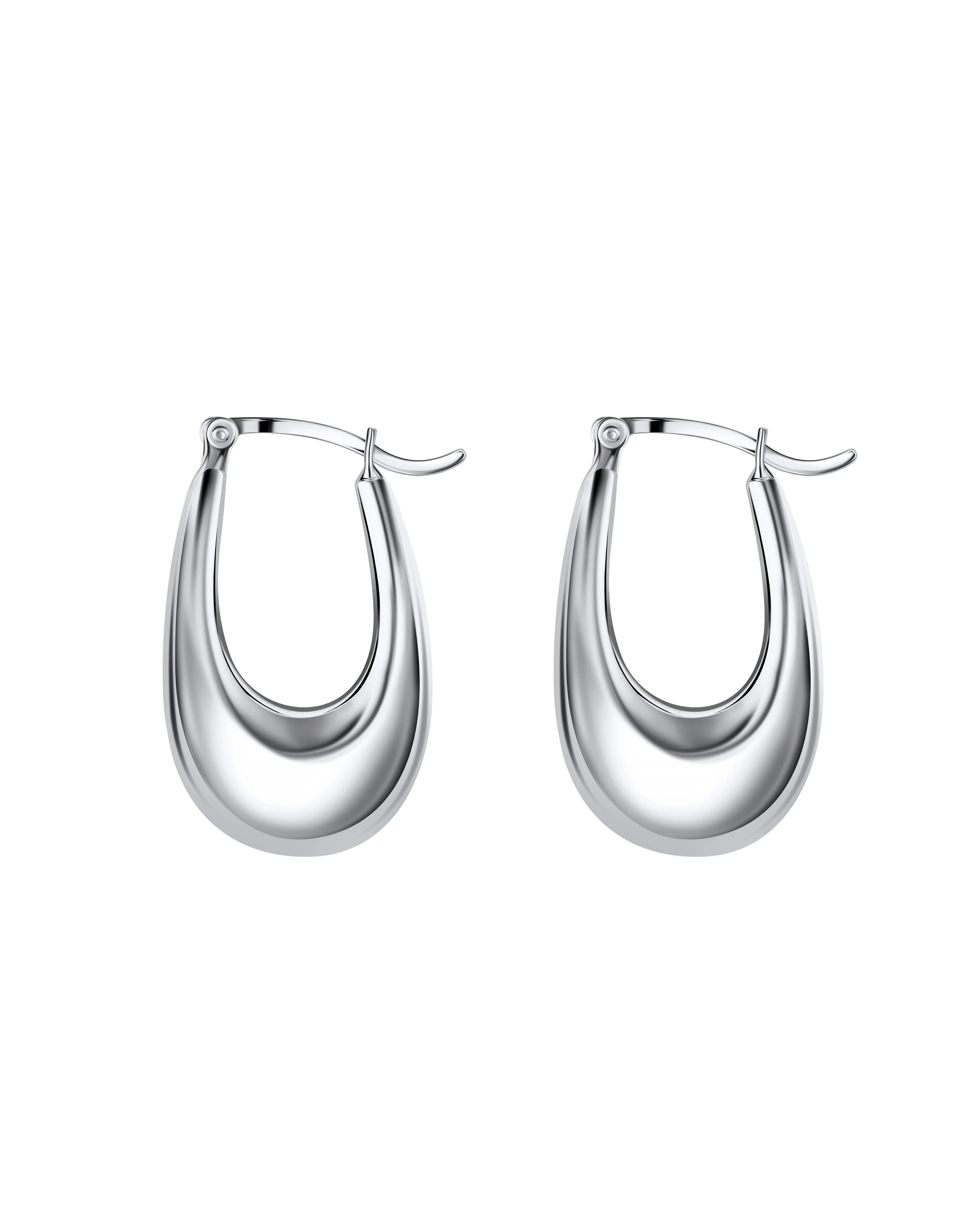 Thick Hoop - Rhodium