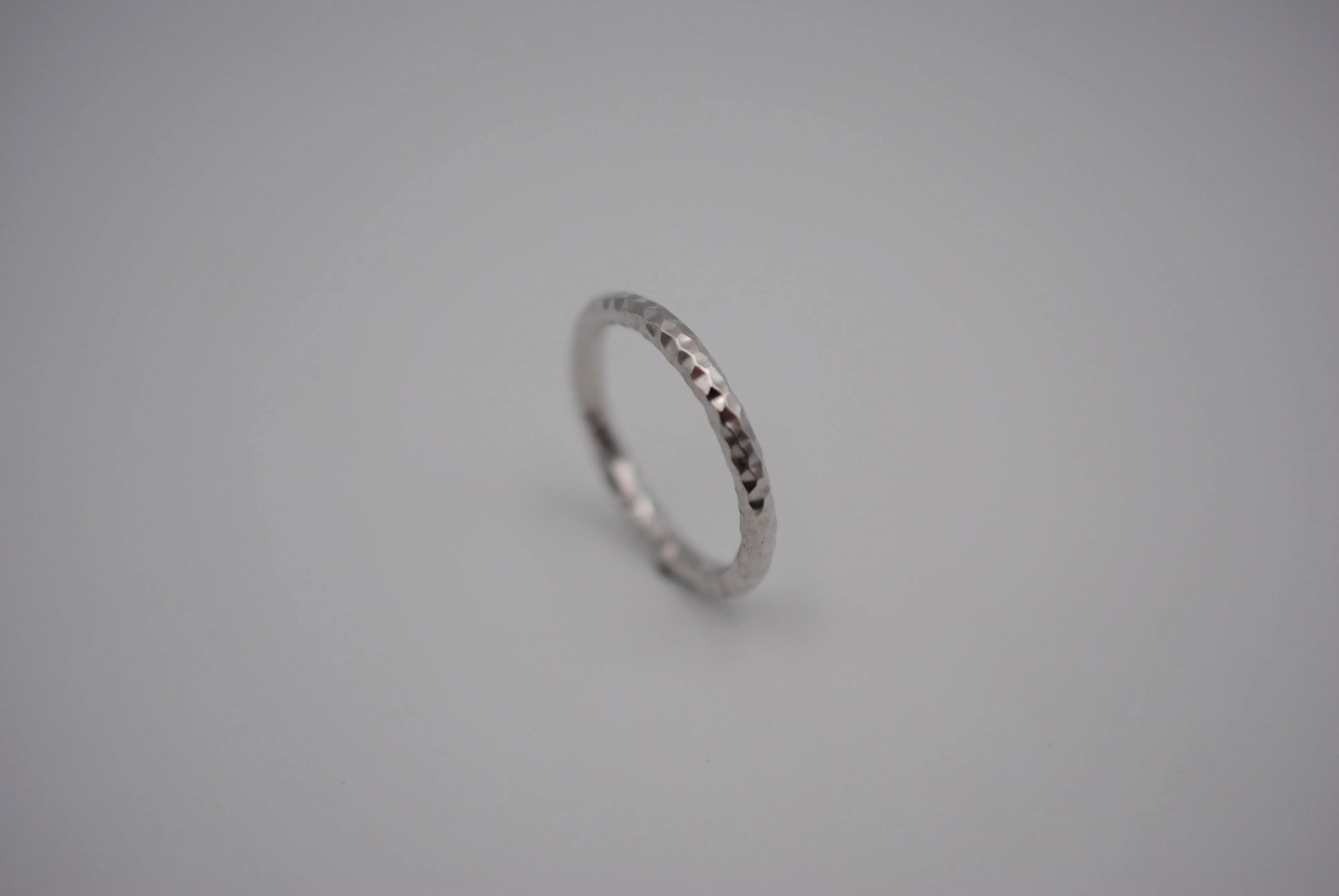 Thick Rhodium Sparkle Stacker Ring