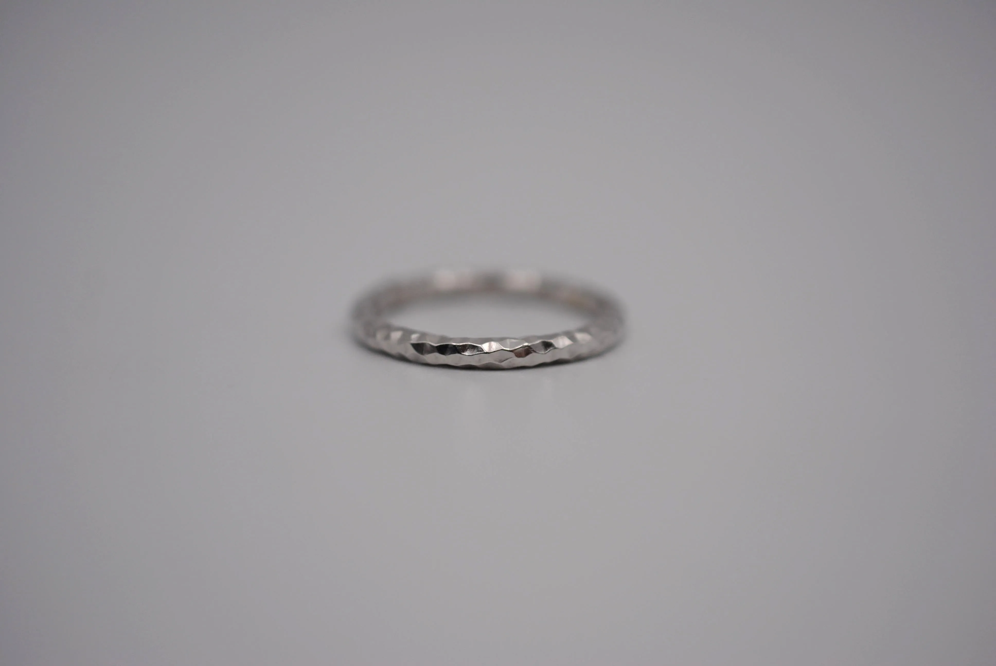 Thick Rhodium Sparkle Stacker Ring
