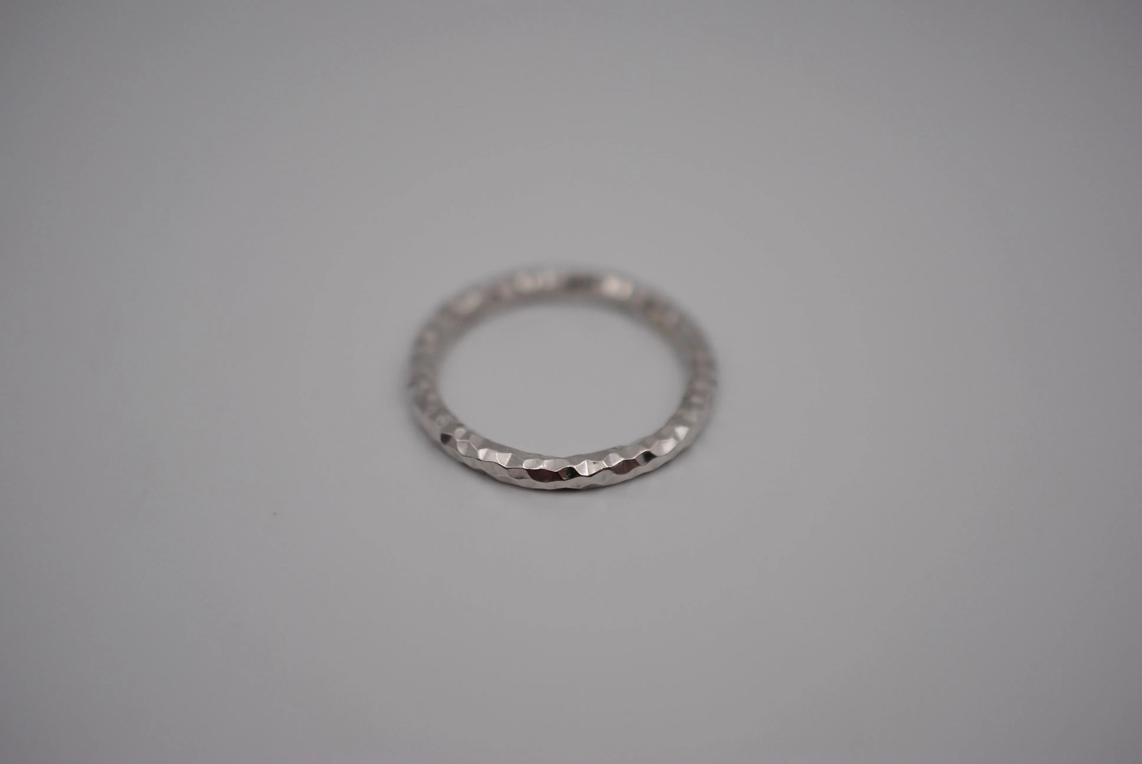 Thick Rhodium Sparkle Stacker Ring