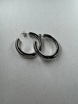 Thick silver hoop