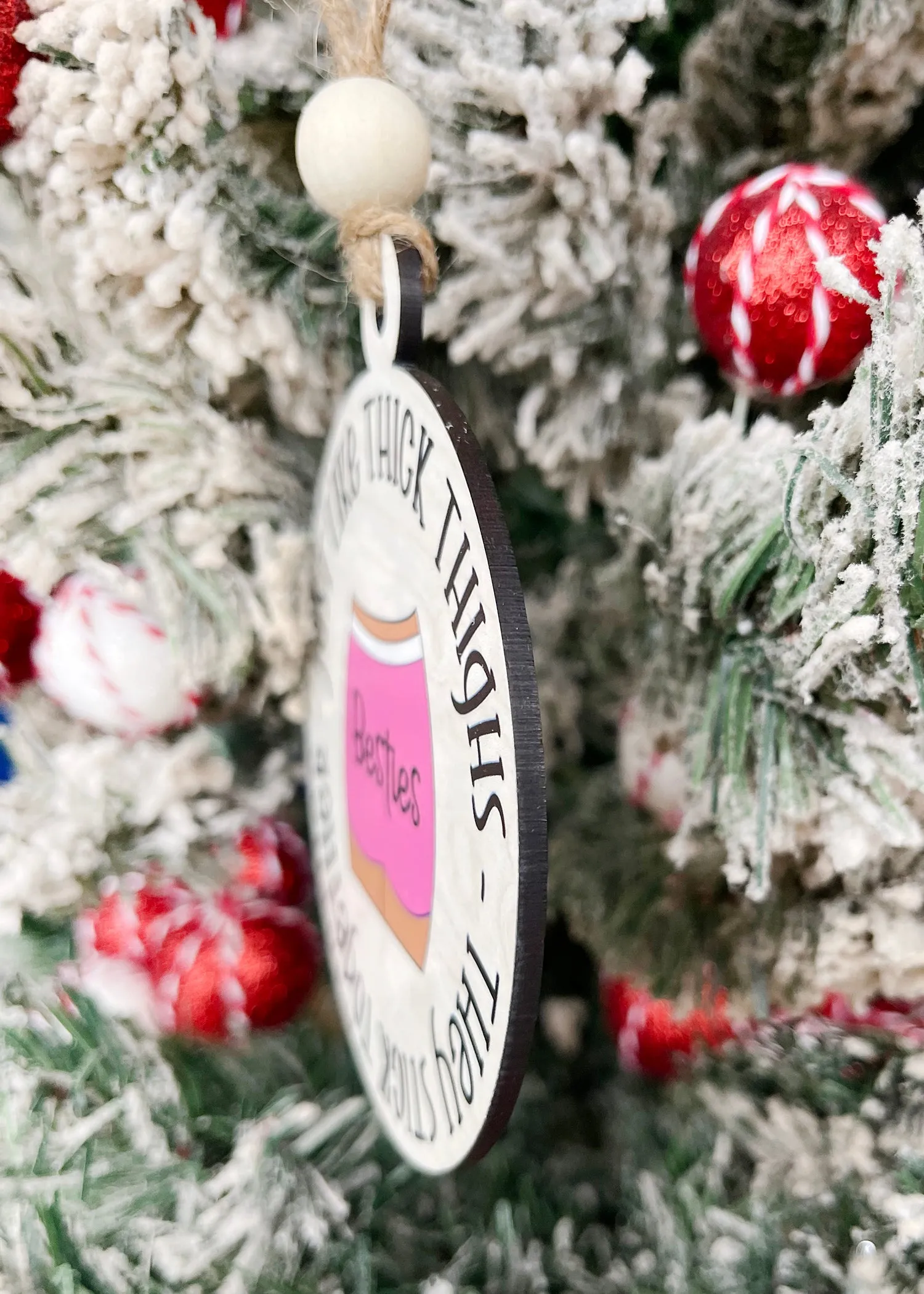 Thick Thighs Christmas Ornament