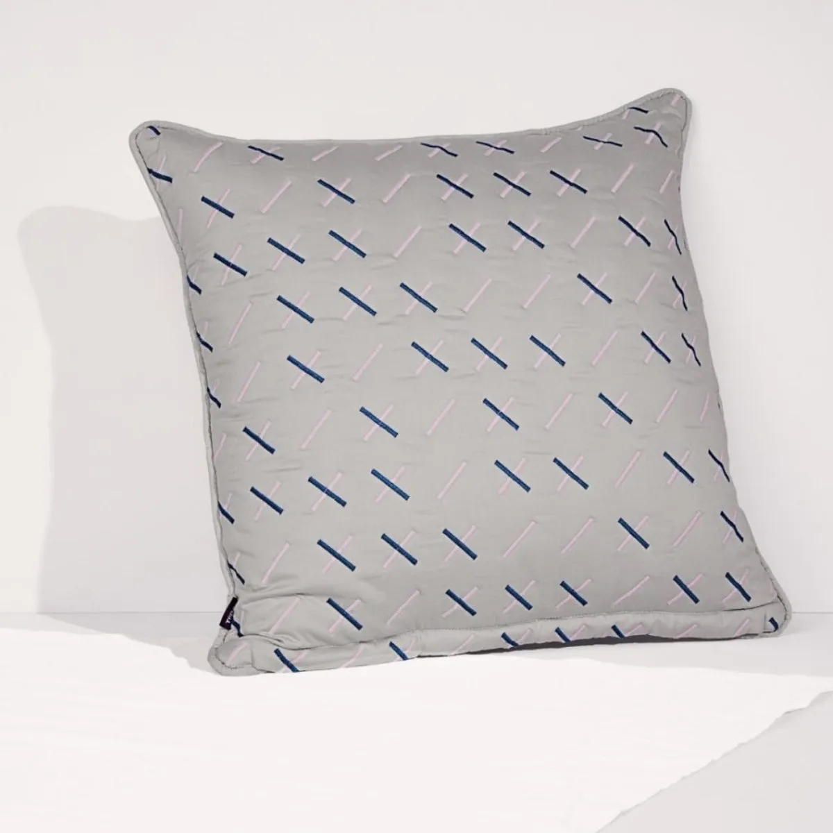 Tiipoi Kantha Quilted Cushion Grey