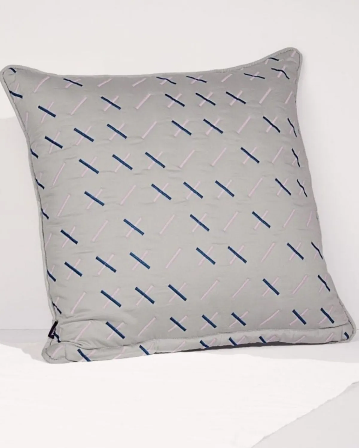Tiipoi Kantha Quilted Cushion Grey