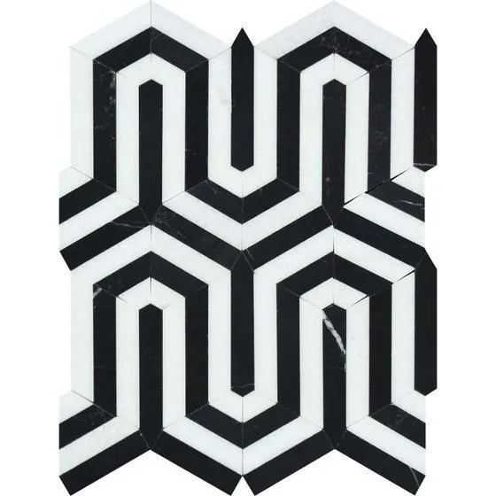 Tilefornia Berlinetta Thassos White & Black Marble