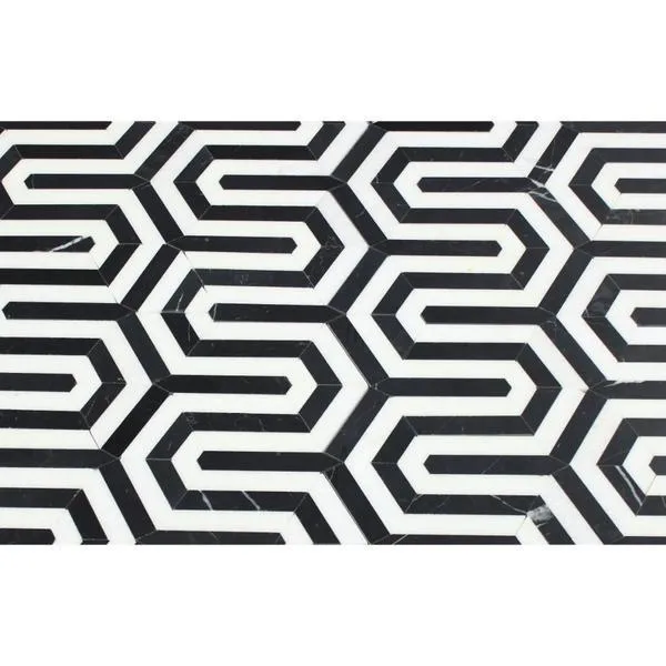 Tilefornia Berlinetta Thassos White & Black Marble