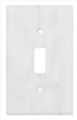 Tilefornia Carrara White Marble Single Toggle Switch Plate Polished/Honed