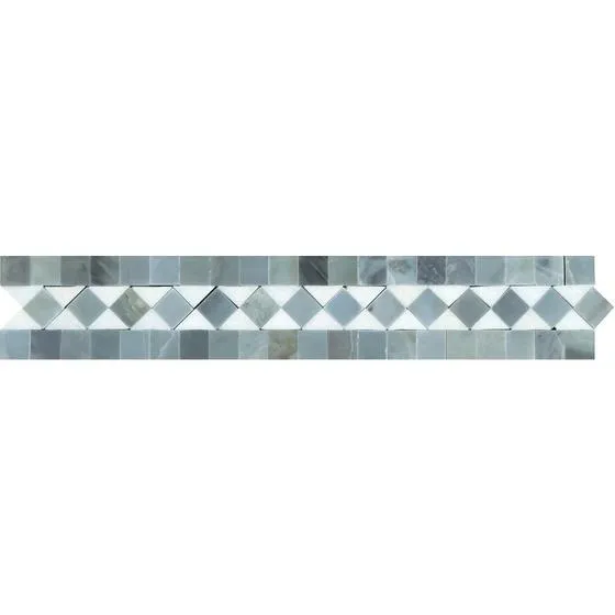 Tilefornia Thassos White & Blue/Gray BIAS Border