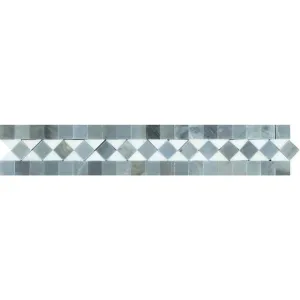 Tilefornia Thassos White & Blue/Gray BIAS Border