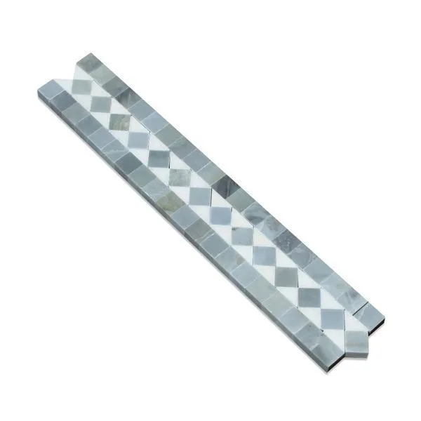 Tilefornia Thassos White & Blue/Gray BIAS Border