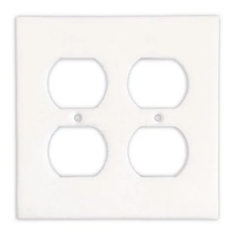 Tilefornia Thassos White Marble Double Duplex Switch Plate