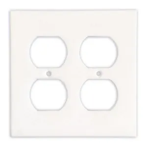 Tilefornia Thassos White Marble Double Duplex Switch Plate