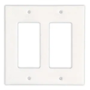 Tilefornia Thassos White Marble Double Rocker Switch Plate