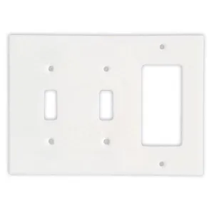 Tilefornia Thassos White Marble Double Toggle Rocker Switch Plate