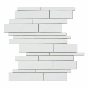 Tilefornia Thassos White Random Strip Marble Mosaic Tile