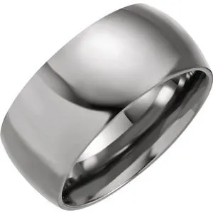 Titanium 10 mm Domed Polished Band Size 12