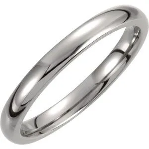 Titanium 3 mm Domed Polished Band Size 9.5