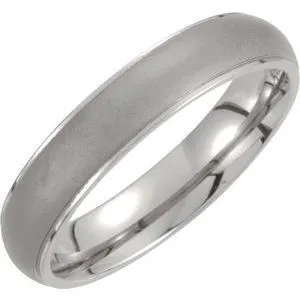 Titanium 5 mm Oxidized Center Ridged Band Size 8.5