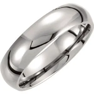 Titanium 6 mm Domed Polished Band Size 7