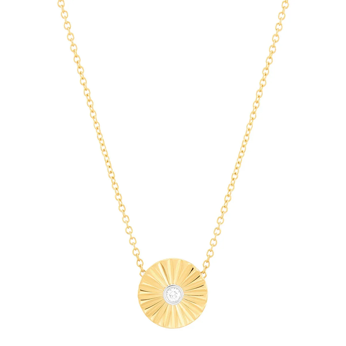 Topper Italia Gold Round Starburst Pendant Necklace