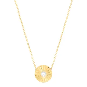 Topper Italia Gold Round Starburst Pendant Necklace