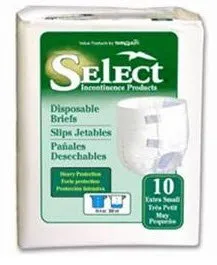 Tranquility® Select® Heavy Incontinent Brief White XS 18" to 26" 10-1/2oz CS/100