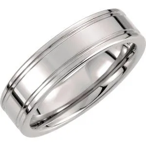 Tungsten 6 mm Grooved Band Size 9.5