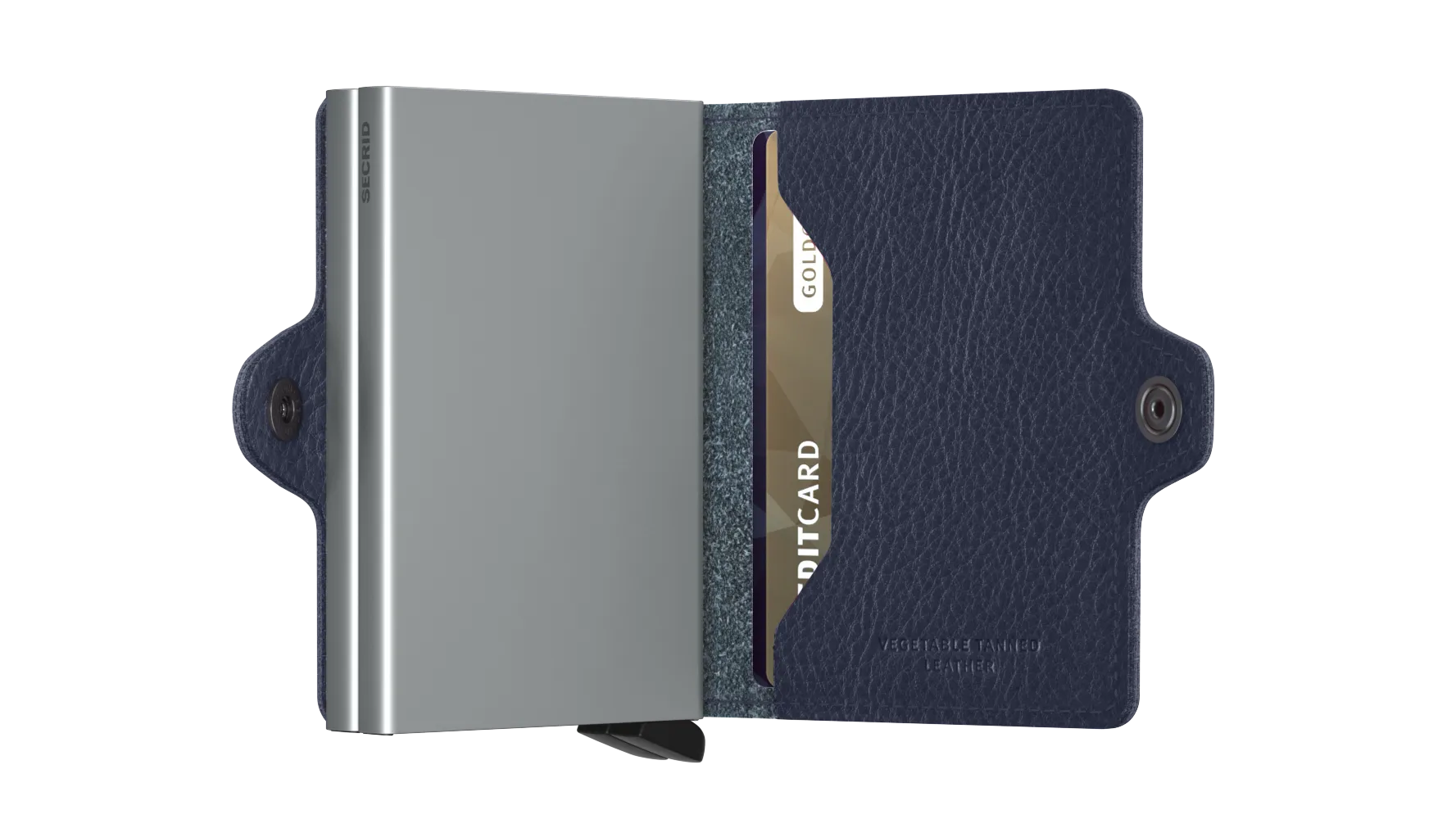 Twinwallet Veg Navy/silver RFID Secure