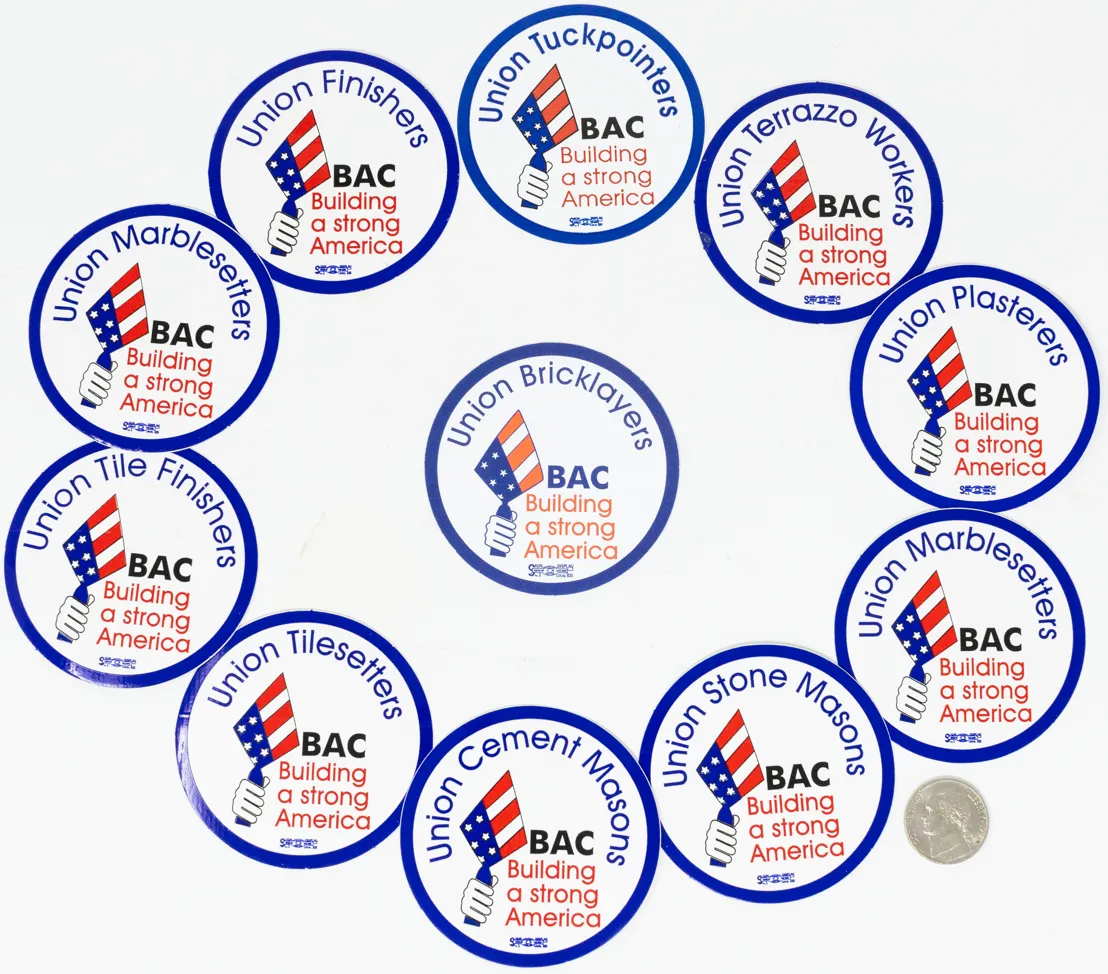 USA800 - 2 1/2" PATRIOTIC HARD HAT DECALS- AVAILABLE IN A VARIETY OF TRADES (PER 100)