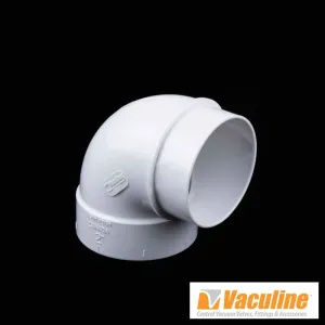 Vaculine 90 Degree Short Sweep Central Vacuum Fitting - Enhanced Airflow and Secure Connection