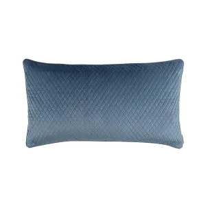 Valentina Quilted Lg Rectangle Pillow Smokey Blue 18x30