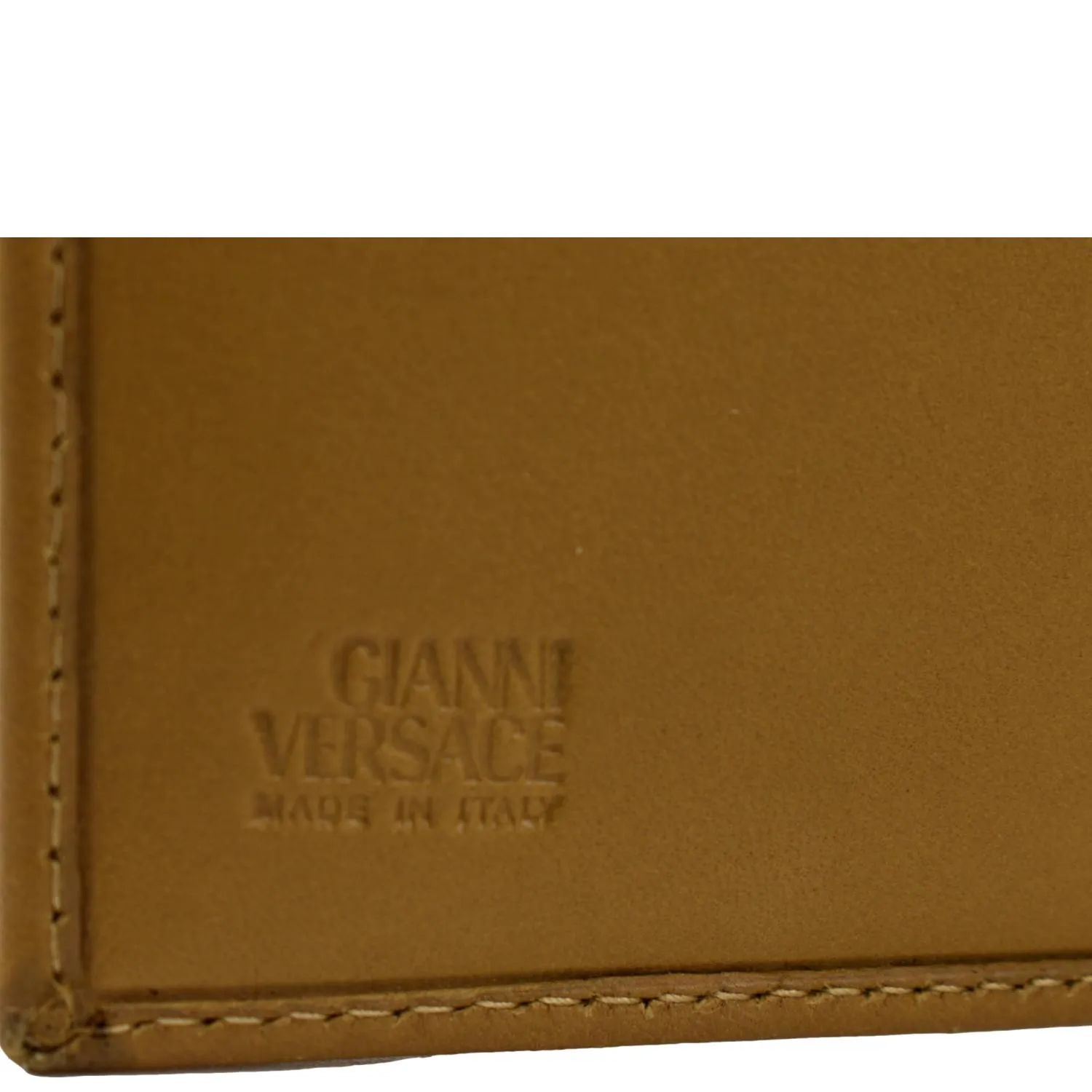 VERSACE Cowhide Leather Mens Wallet Brown