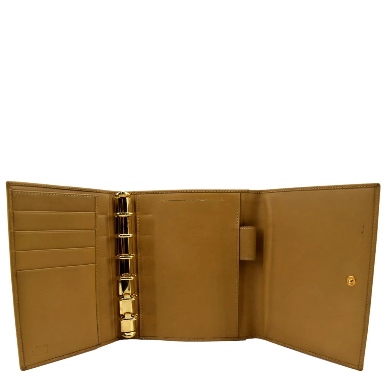 VERSACE Cowhide Leather Mens Wallet Brown
