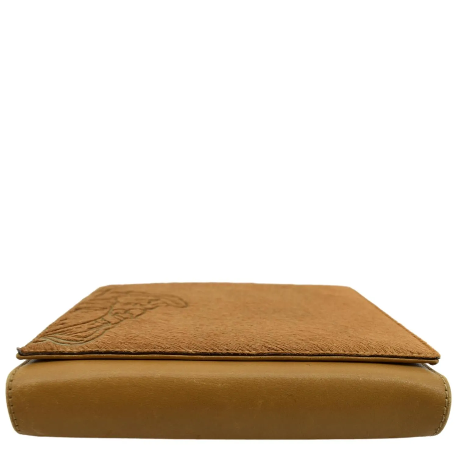 VERSACE Cowhide Leather Mens Wallet Brown